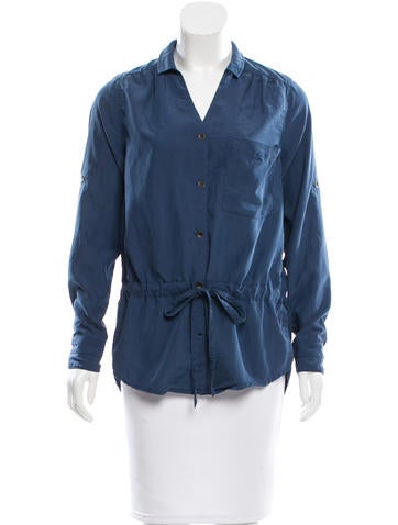 Rag & Bone V-Neck Drawstring Top