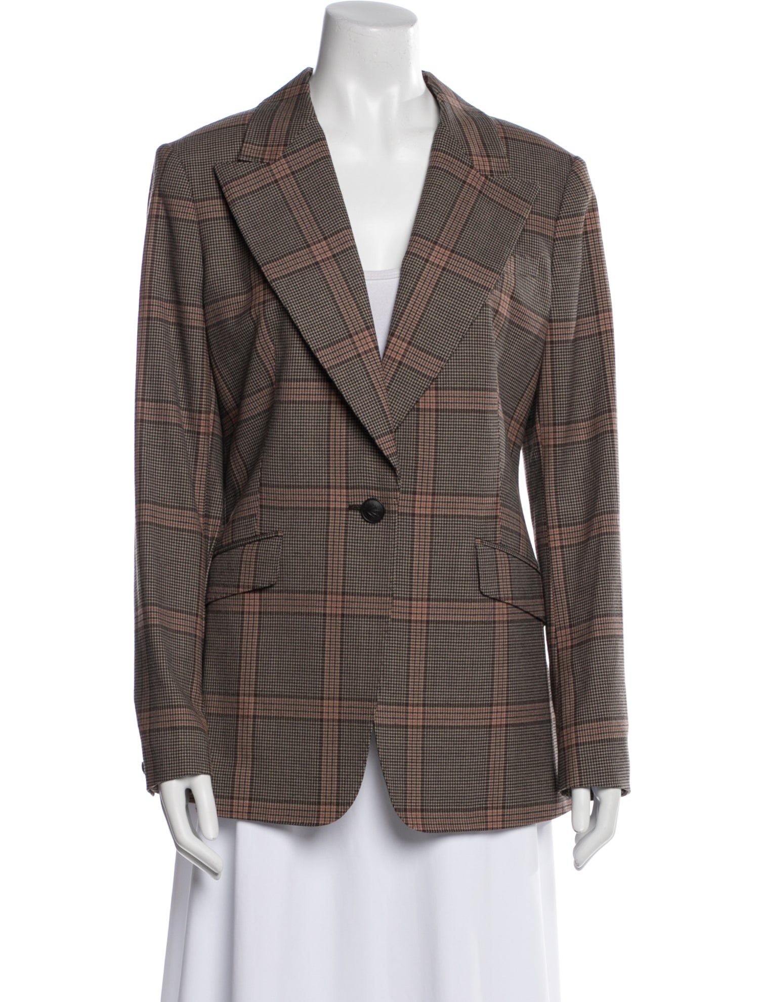 Rag & Bone Wool Plaid Print Blazer