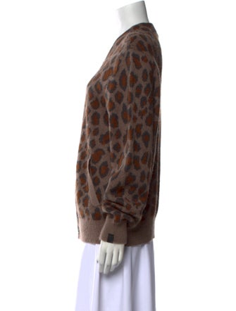 Rag & Bone Animal Print V-Neck Sweater