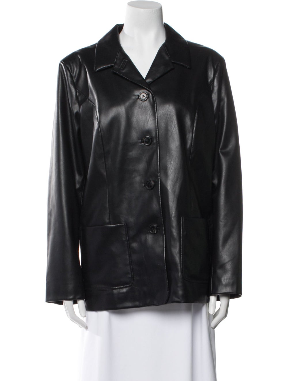 Rag & Bone Biker Jacket Black Pointed Collar Patc… - image 1