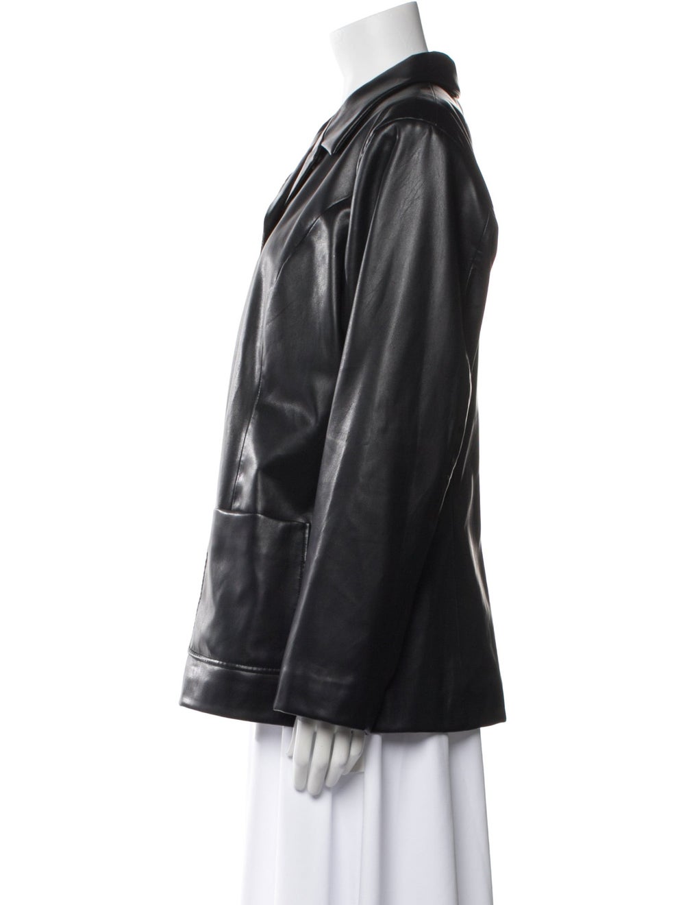 Rag & Bone Biker Jacket Black Pointed Collar Patc… - image 2
