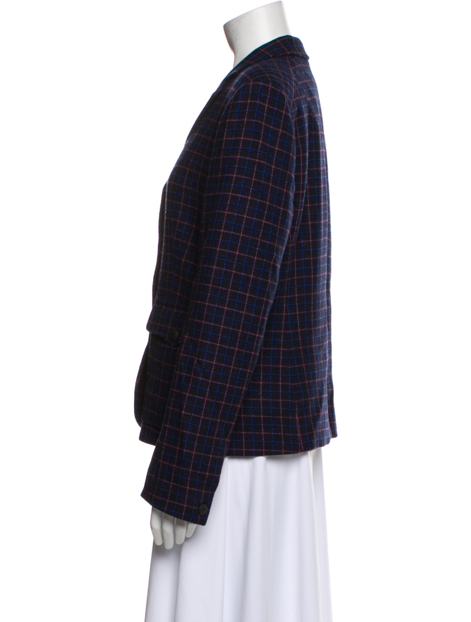 Rag & Bone Virgin Wool Plaid Print Blazer