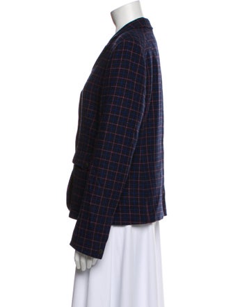 Rag & Bone Virgin Wool Plaid Print Blazer