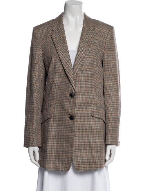 Rag & Bone Linen Plaid Print Blazer
