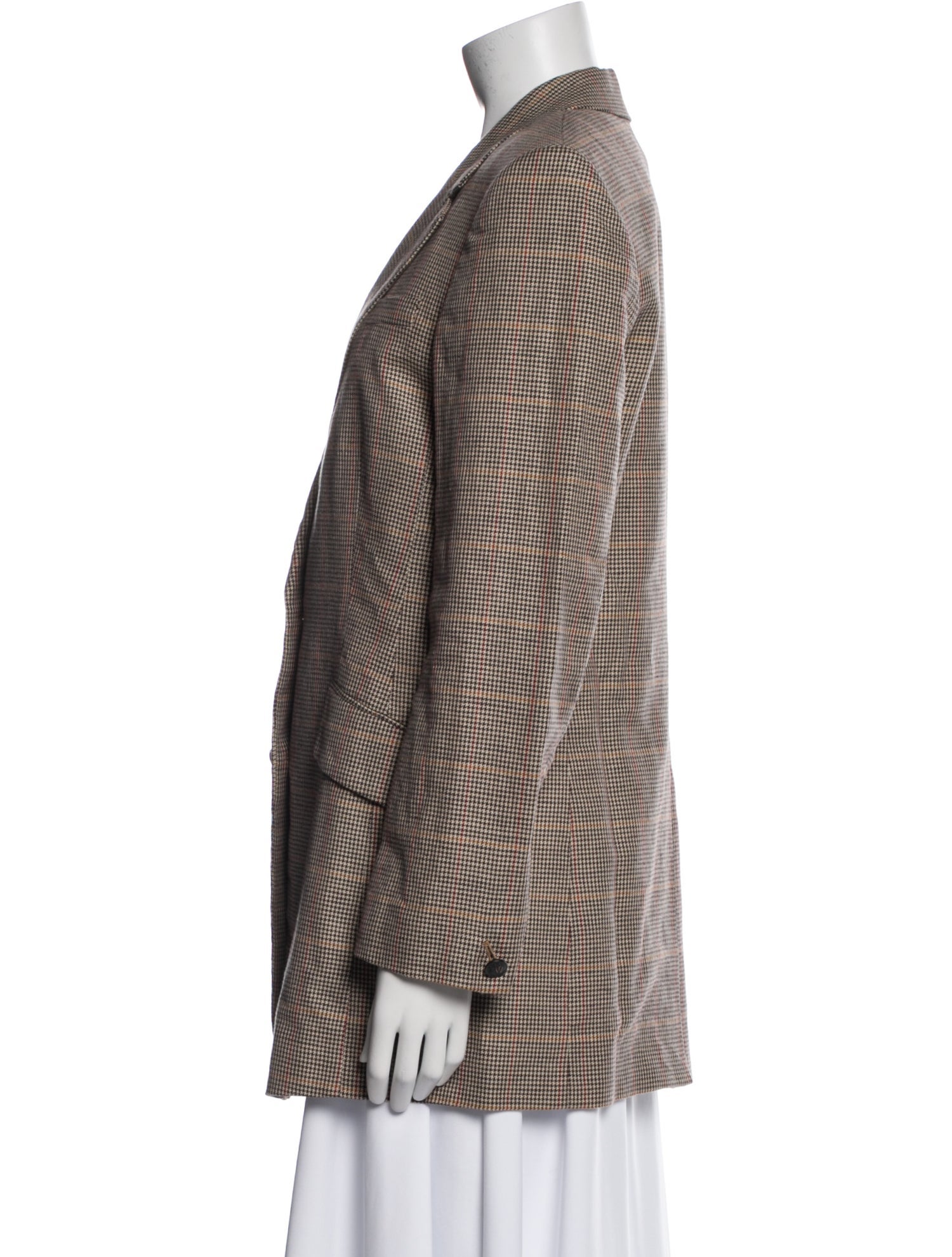 Rag & Bone Linen Plaid Print Blazer