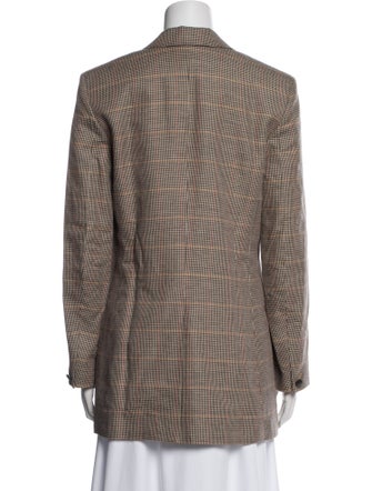 Rag & Bone Linen Plaid Print Blazer