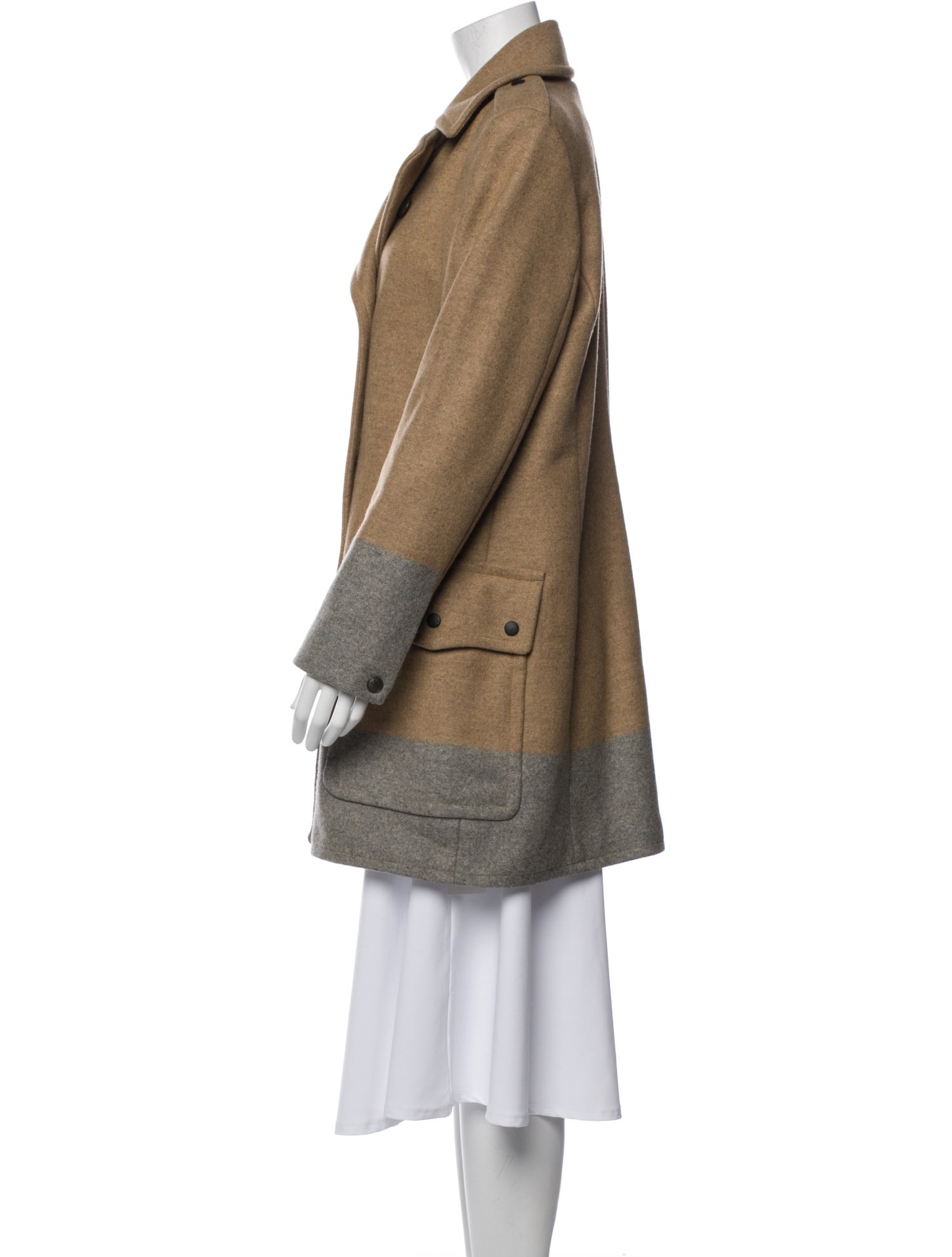 Rag & Bone Wool Colorblock Pattern Peacoat