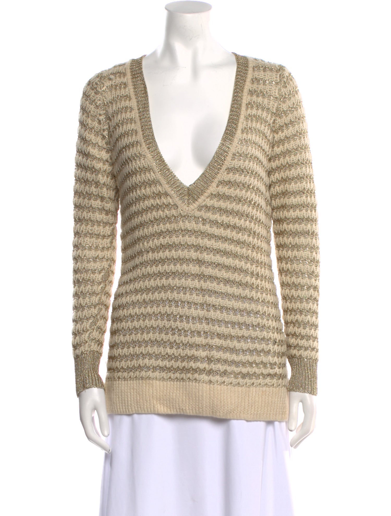 Rag & Bone Striped V-Neck Sweater