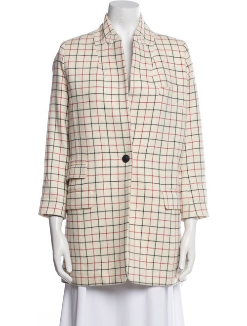 Rag & Bone Virgin Wool Plaid Print Peacoat