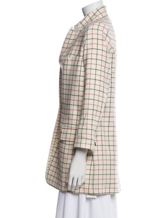 Rag & Bone Virgin Wool Plaid Print Peacoat