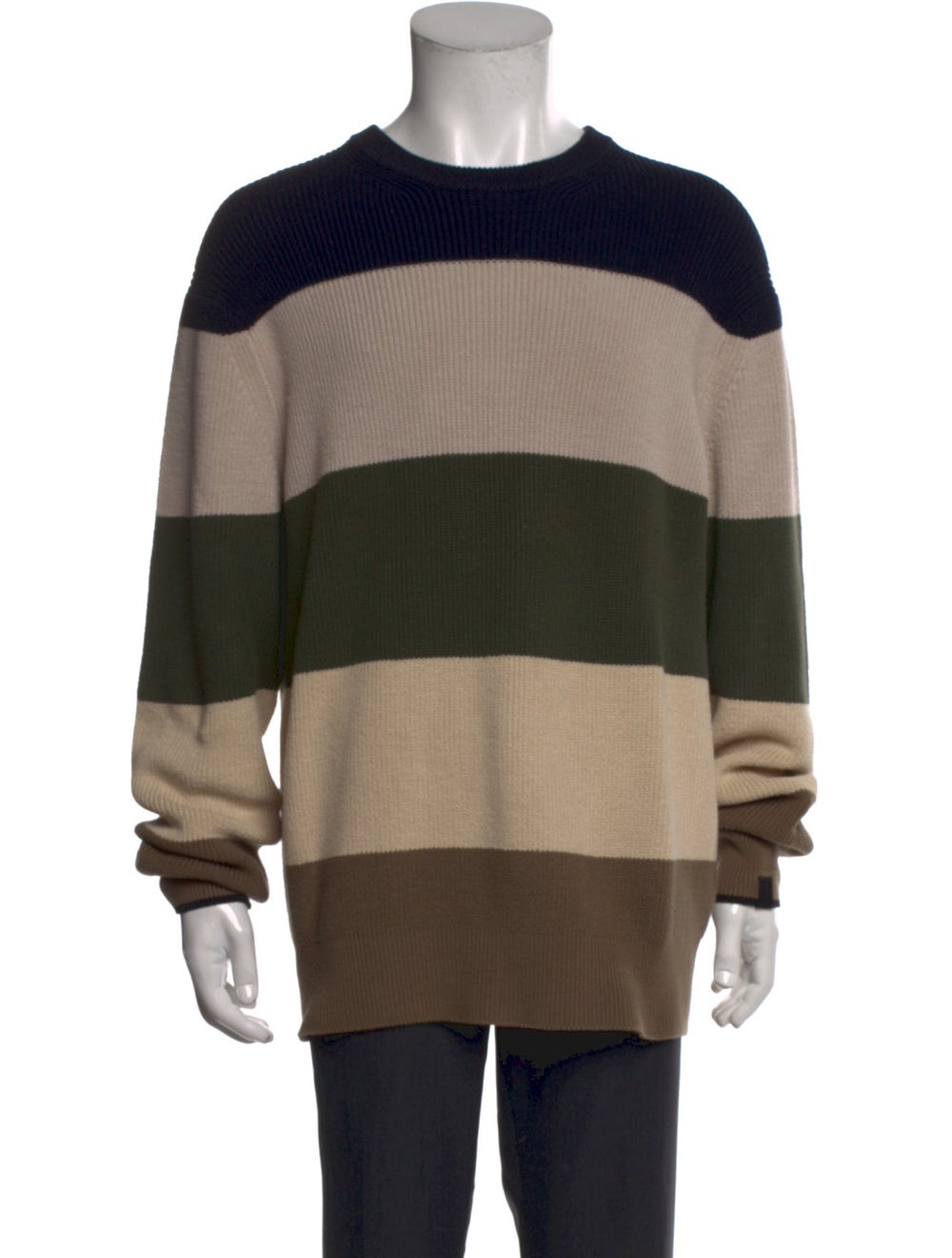 Rag & Bone Pullover Green Colorblock Pattern Long… - image 1