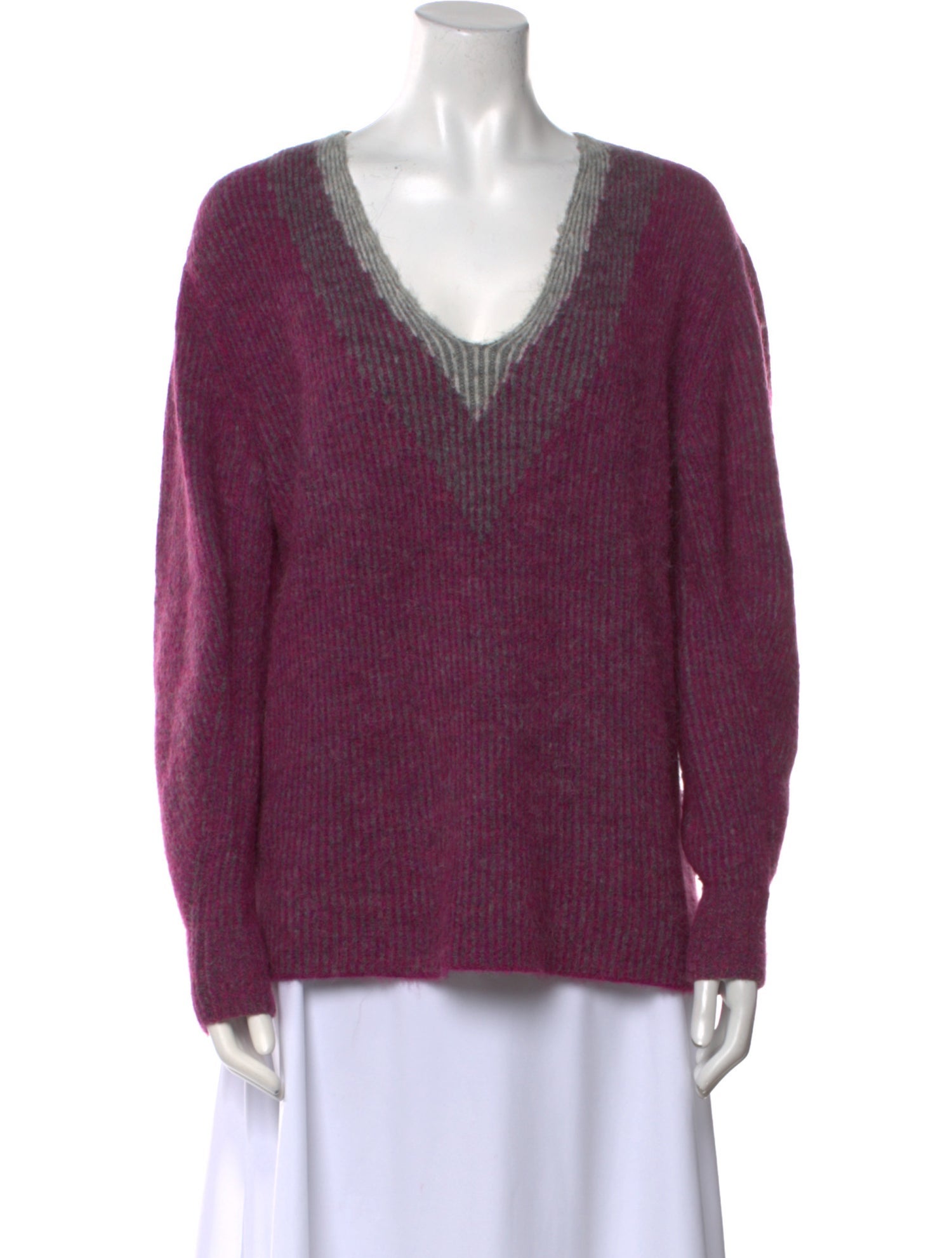 Rag & Bone Colorblock Pattern V-Neck Sweater