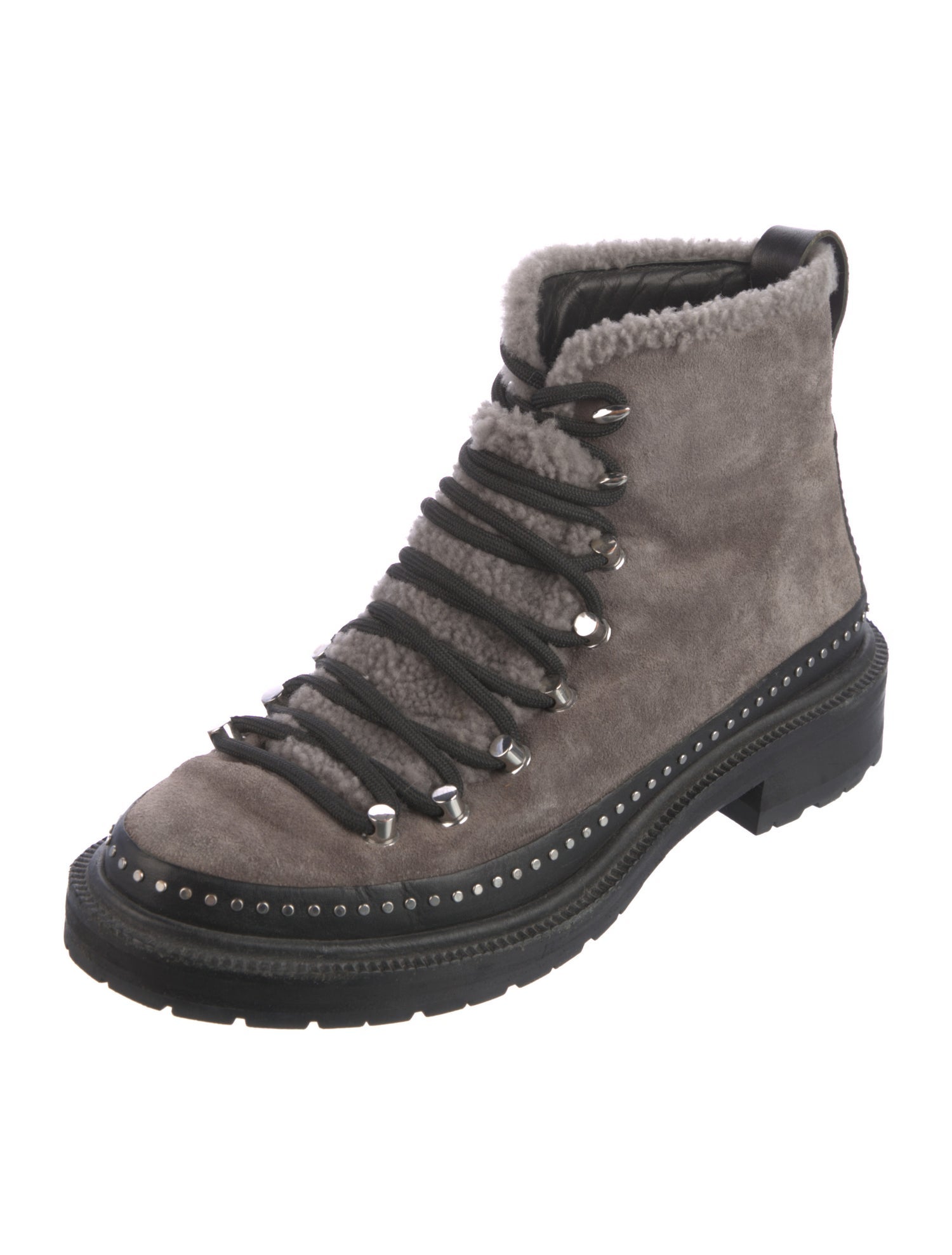 Rag & Bone Suede Studded Accents Combat Boots