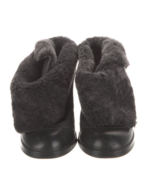 Rag & Bone Leather Faux Fur Trim Mules