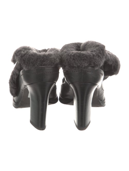 Rag & Bone Leather Faux Fur Trim Mules