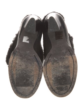 Rag & Bone Leather Faux Fur Trim Mules