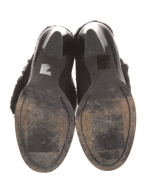 Rag & Bone Leather Faux Fur Trim Mules