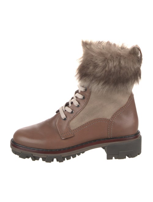 Rag & Bone Leather Fur Trim Combat Boots