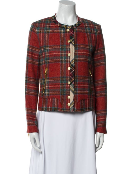 Rag & Bone Wool Plaid Print Evening Jacket