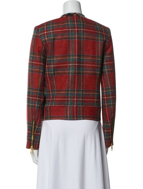 Rag & Bone Wool Plaid Print Evening Jacket