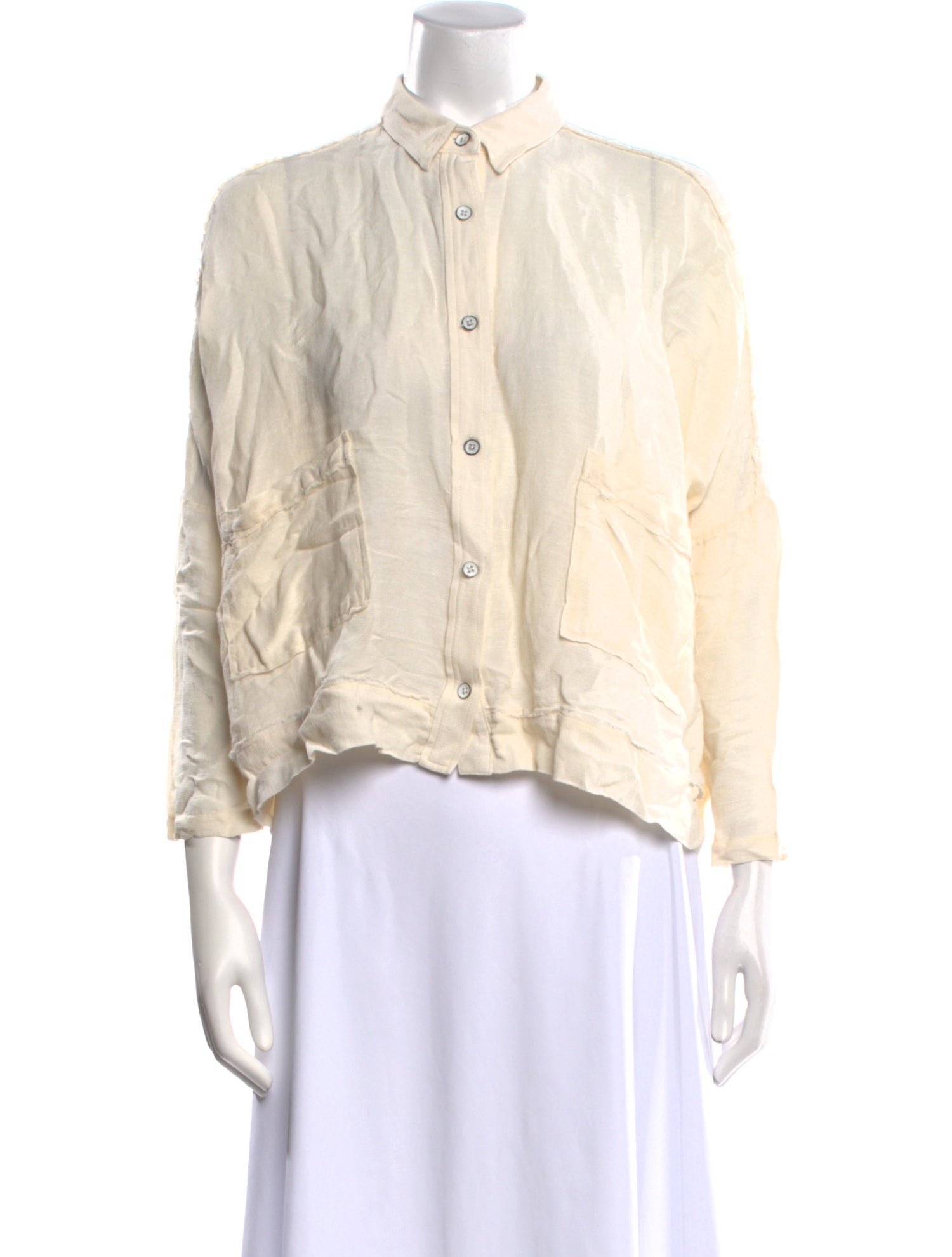 Rag & Bone Silk Mock Neck Button-Up Top