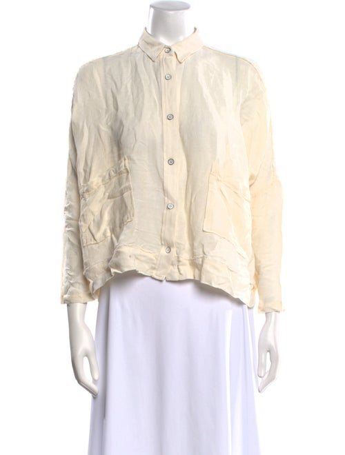 Rag & Bone Silk Mock Neck Button-Up Top