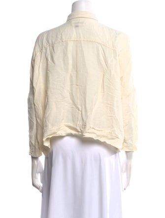 Rag & Bone Silk Mock Neck Button-Up Top