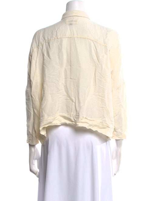 Rag & Bone Silk Mock Neck Button-Up Top