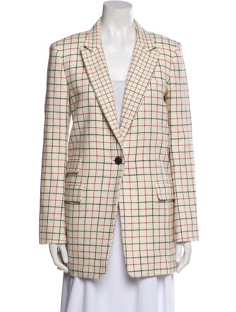 Rag & Bone Virgin Wool Plaid Print Blazer
