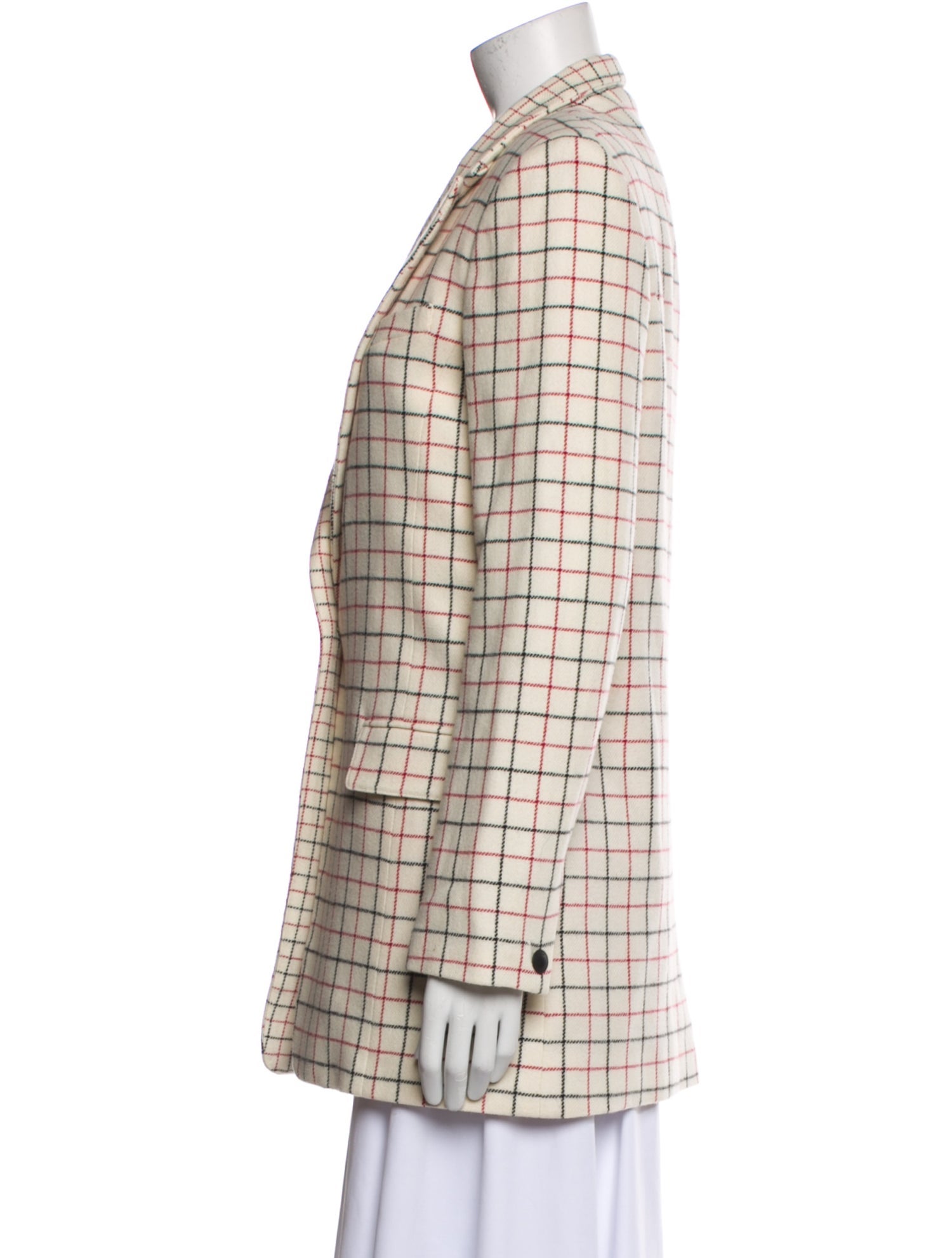 Rag & Bone Virgin Wool Plaid Print Blazer