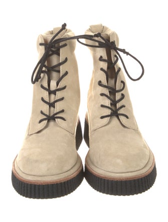 Rag & Bone Suede Colorblock Pattern Lace-Up Boots