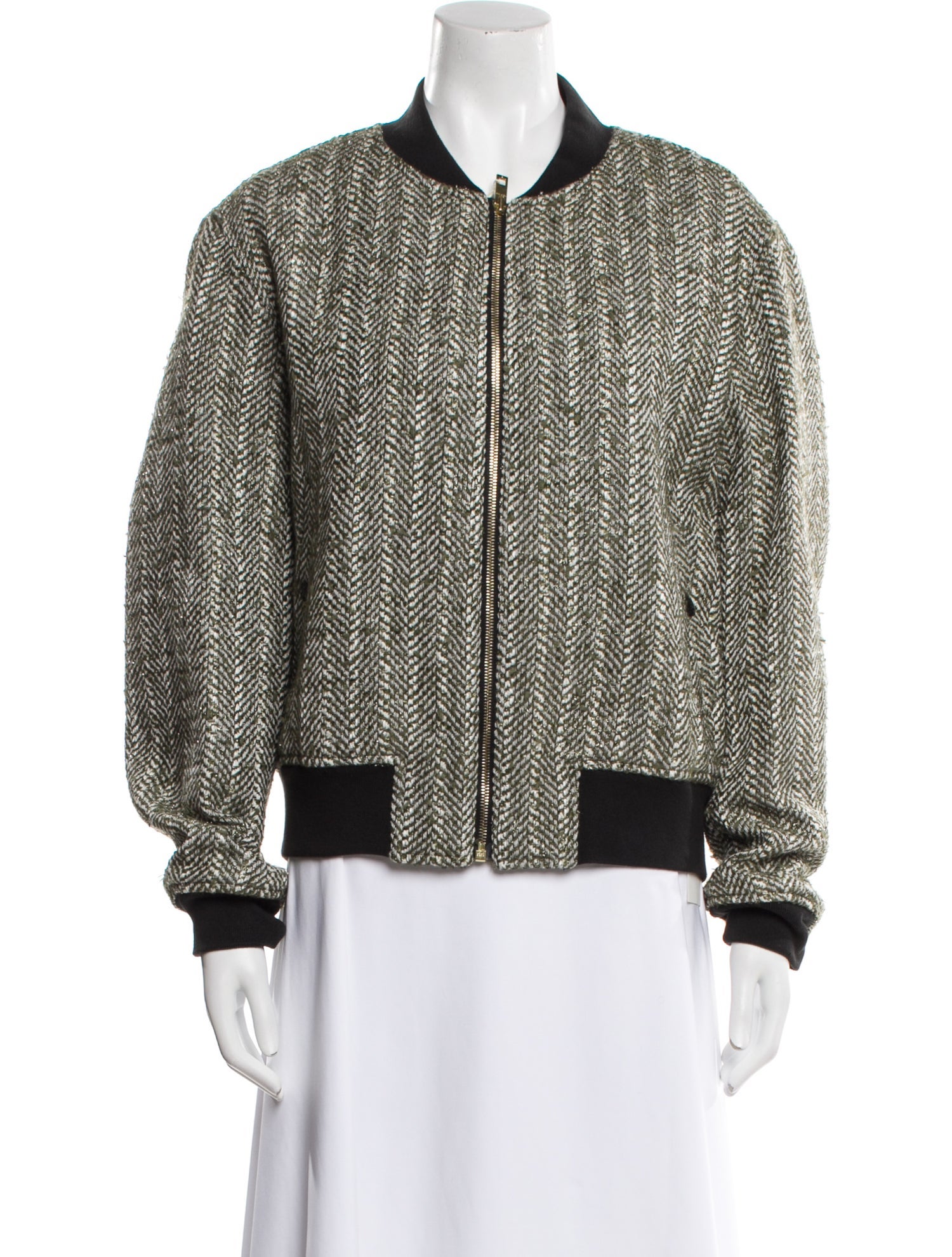 Rag & Bone Wool Tweed Pattern Bomber Jacket