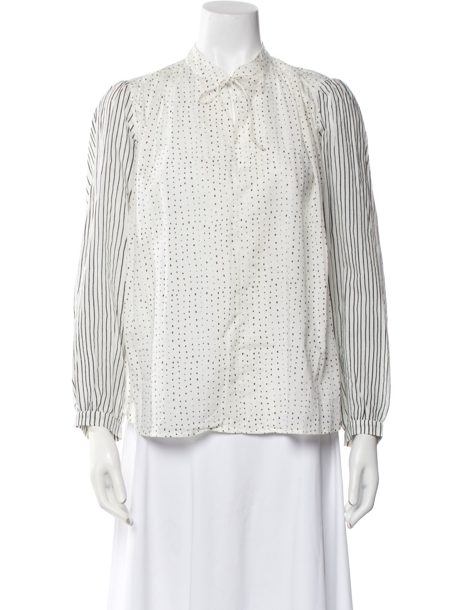 Rag & Bone Polka Dot Print Three-Quarter Sleeve Button-Up Top w/ Tags