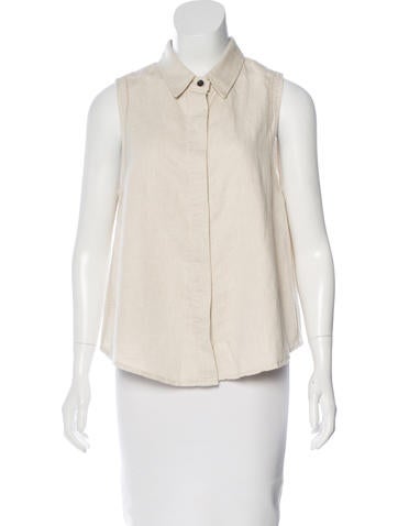 Rag & Bone Sleeveless Button-Up Top