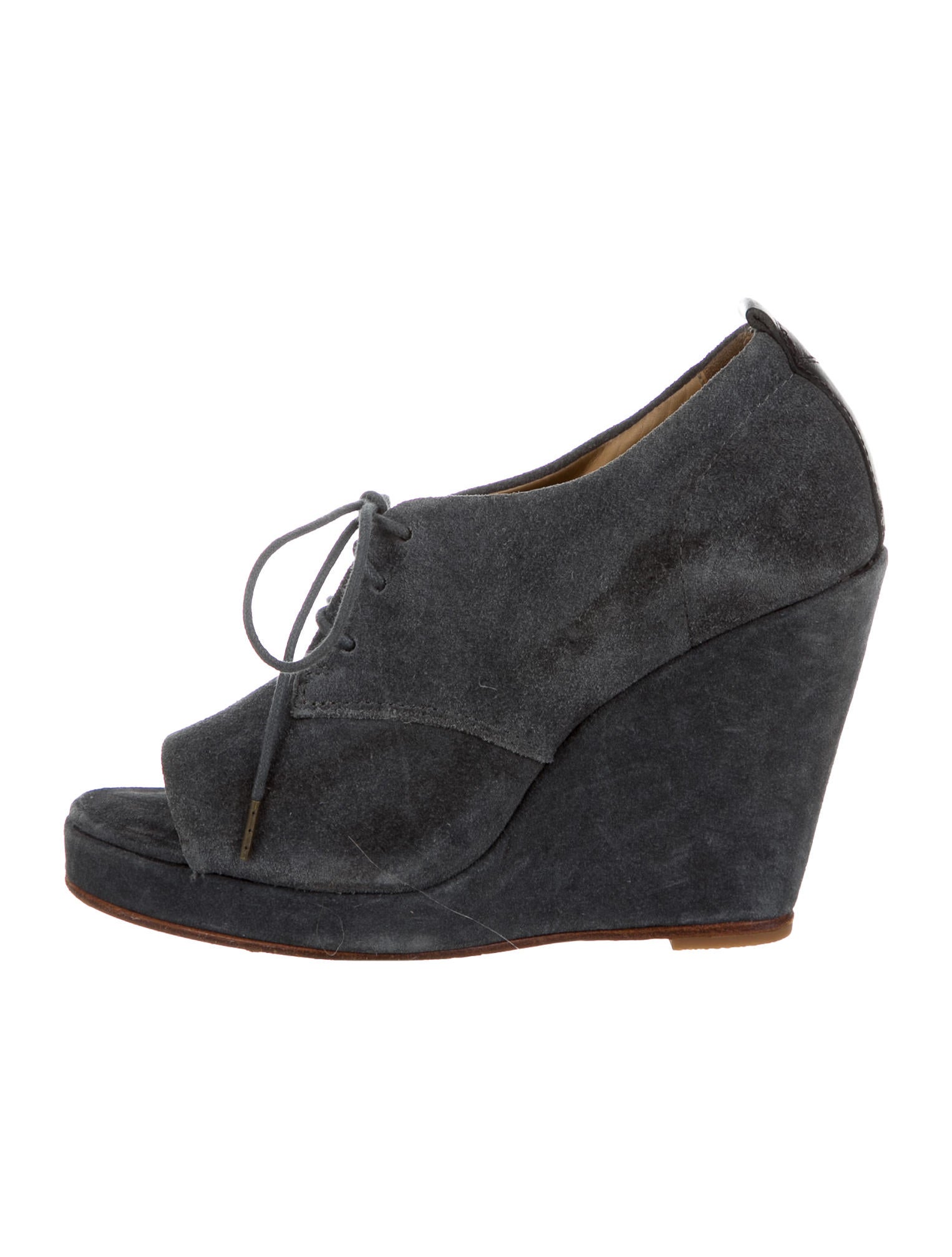 Rag & Bone Suede Peep-Toe Wedge Booties