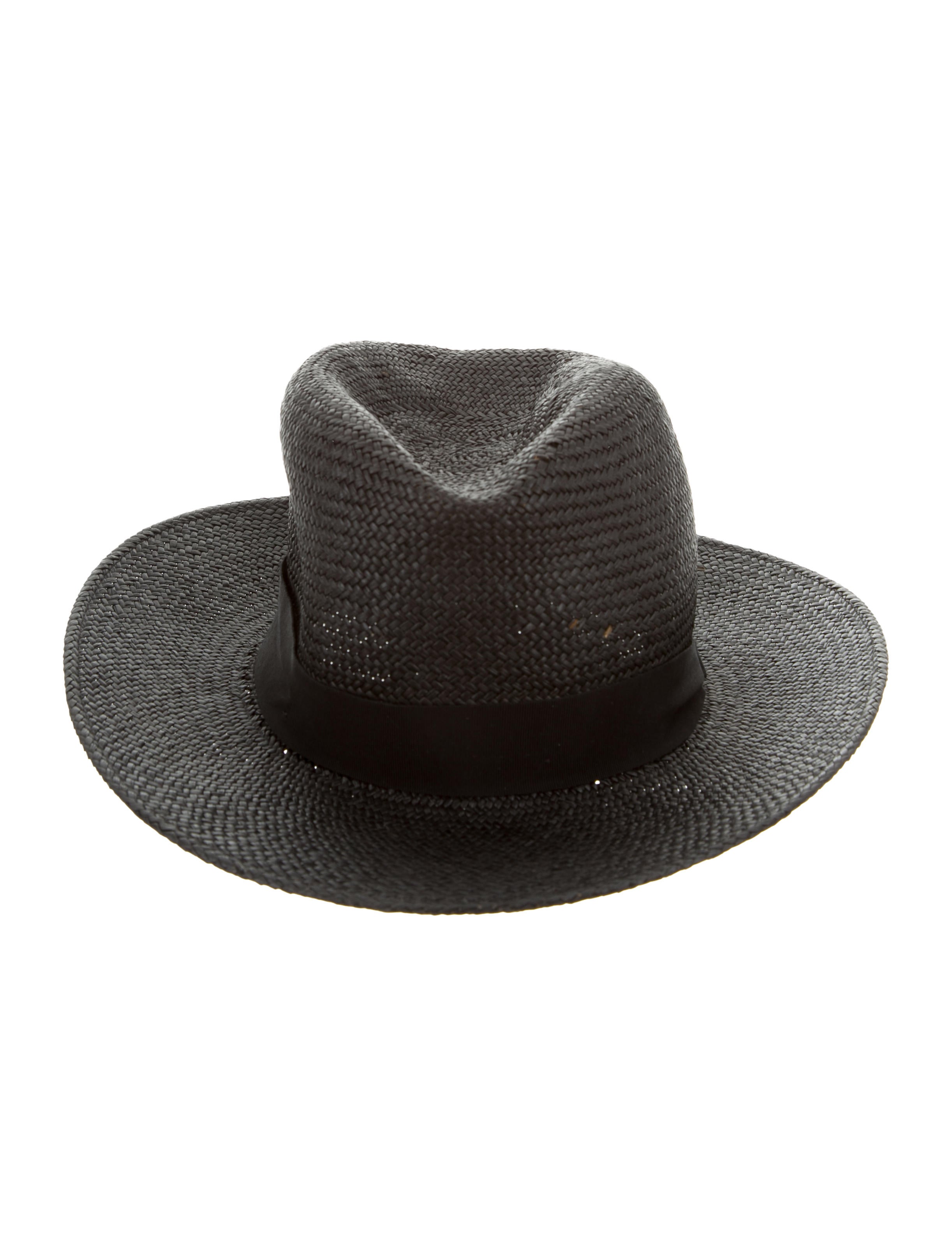 Rag & Bone Straw Fedora Hat Black Hats, Accessories WRAGB73960 The RealReal