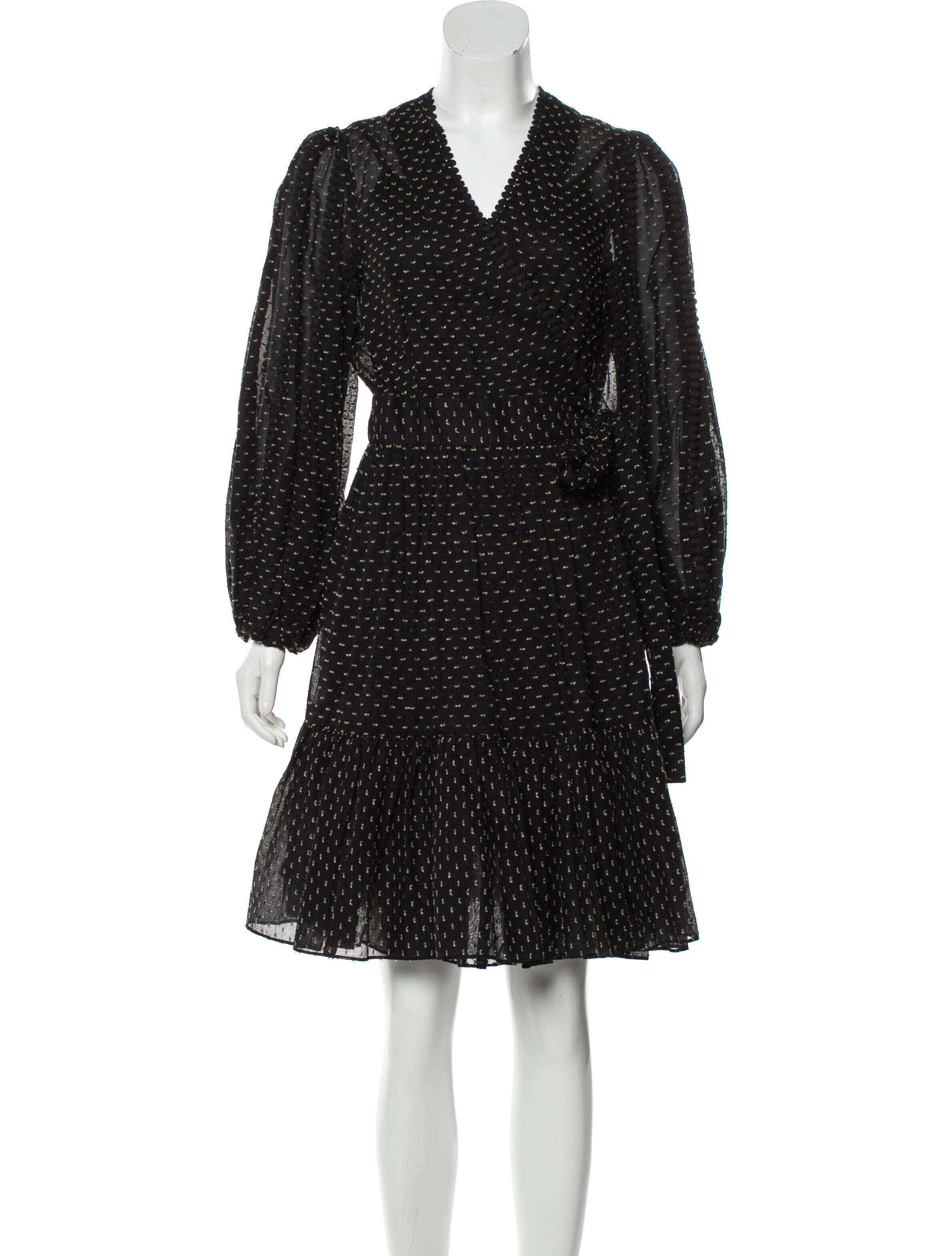 Rachel Gilbert Polka Dot Print Knee-Length Dress