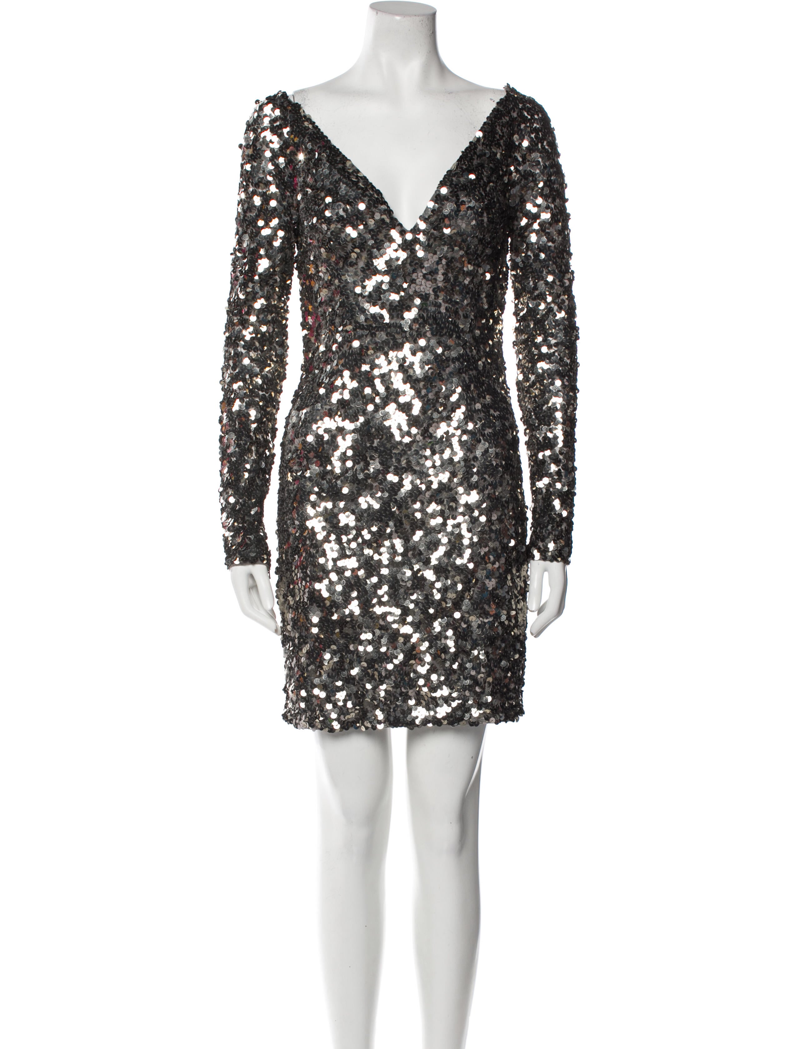 Rachel Gilbert V-Neck Mini Dress