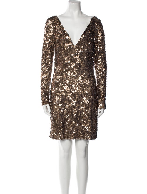 Rachel Gilbert V-Neck Mini Dress