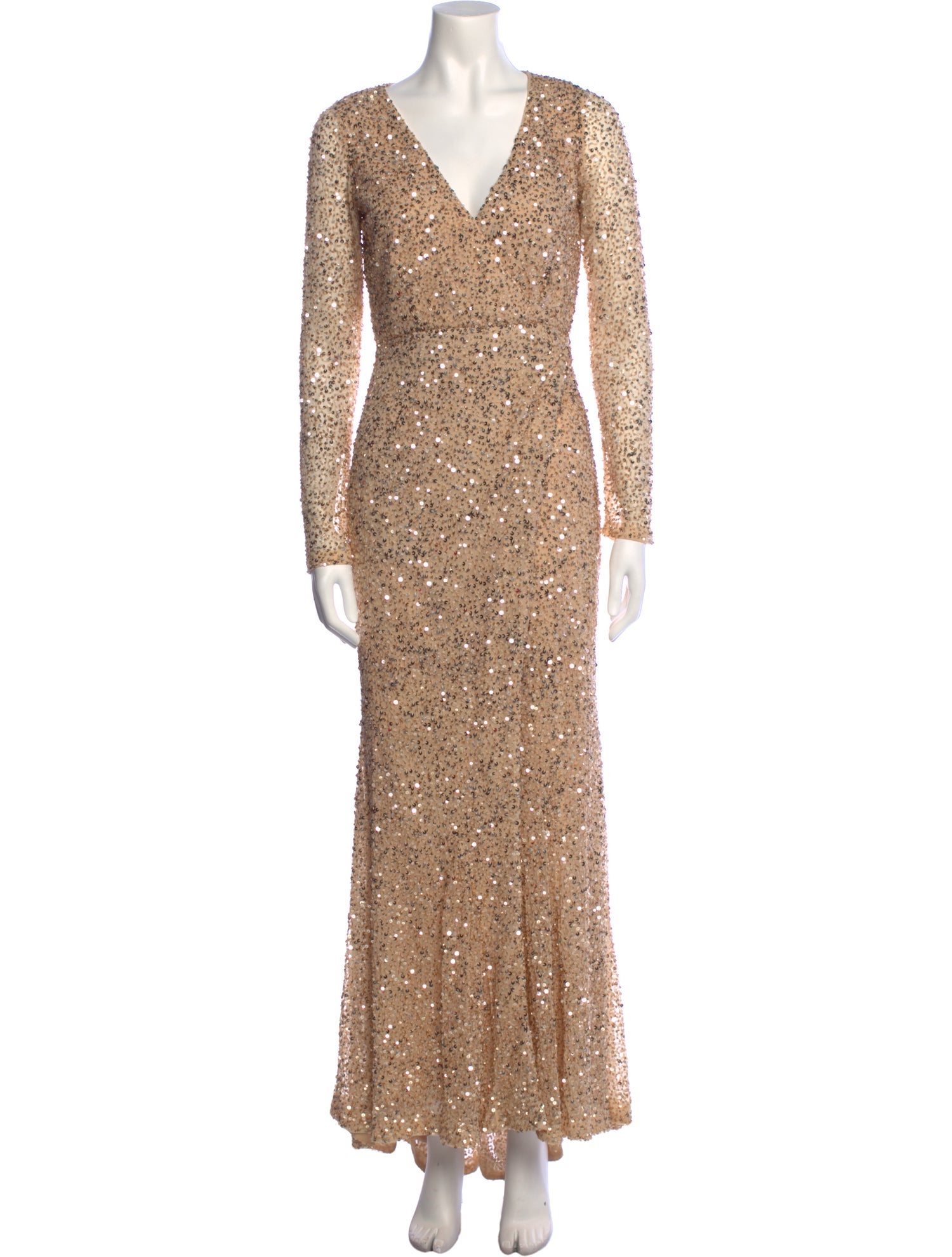 Rachel Gilbert V-Neck Long Dress