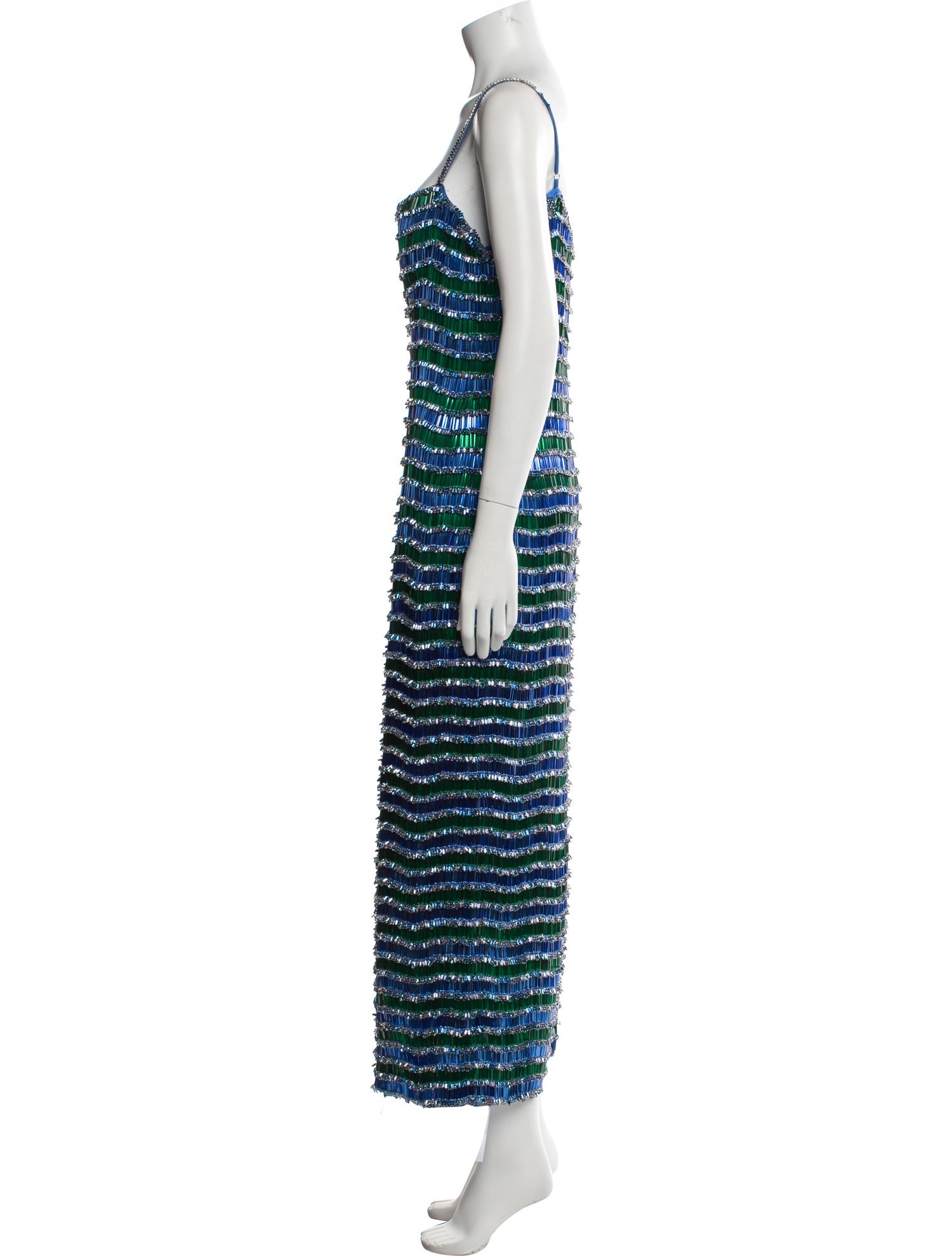 Rachel Gilbert Striped Long Dress