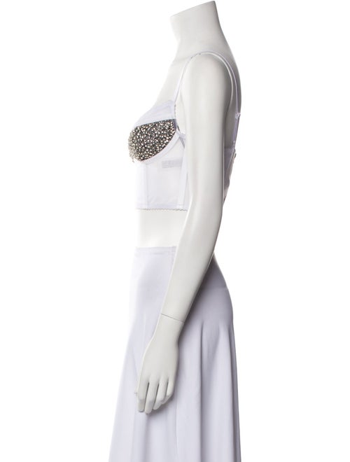 Rachel Gilbert Colorblock Pattern Square Neckline Crop Top