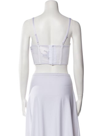 Rachel Gilbert Colorblock Pattern Square Neckline Crop Top