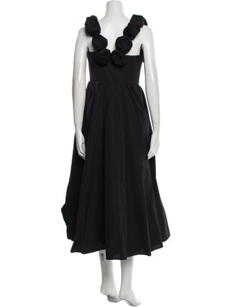 Rachel Gilbert Square Neckline Long Dress