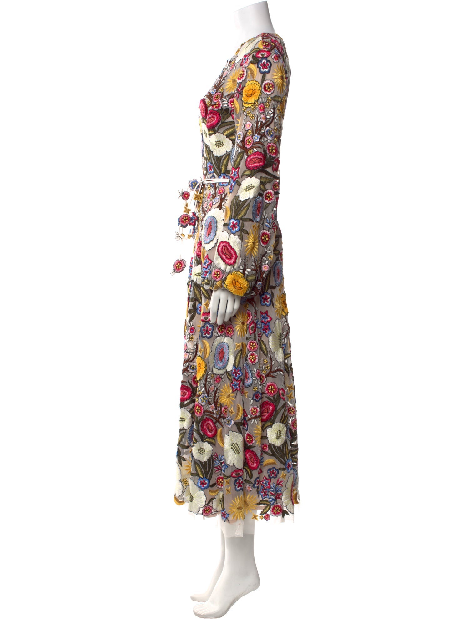 Rachel Gilbert Floral Print Long Dress w/ Tags