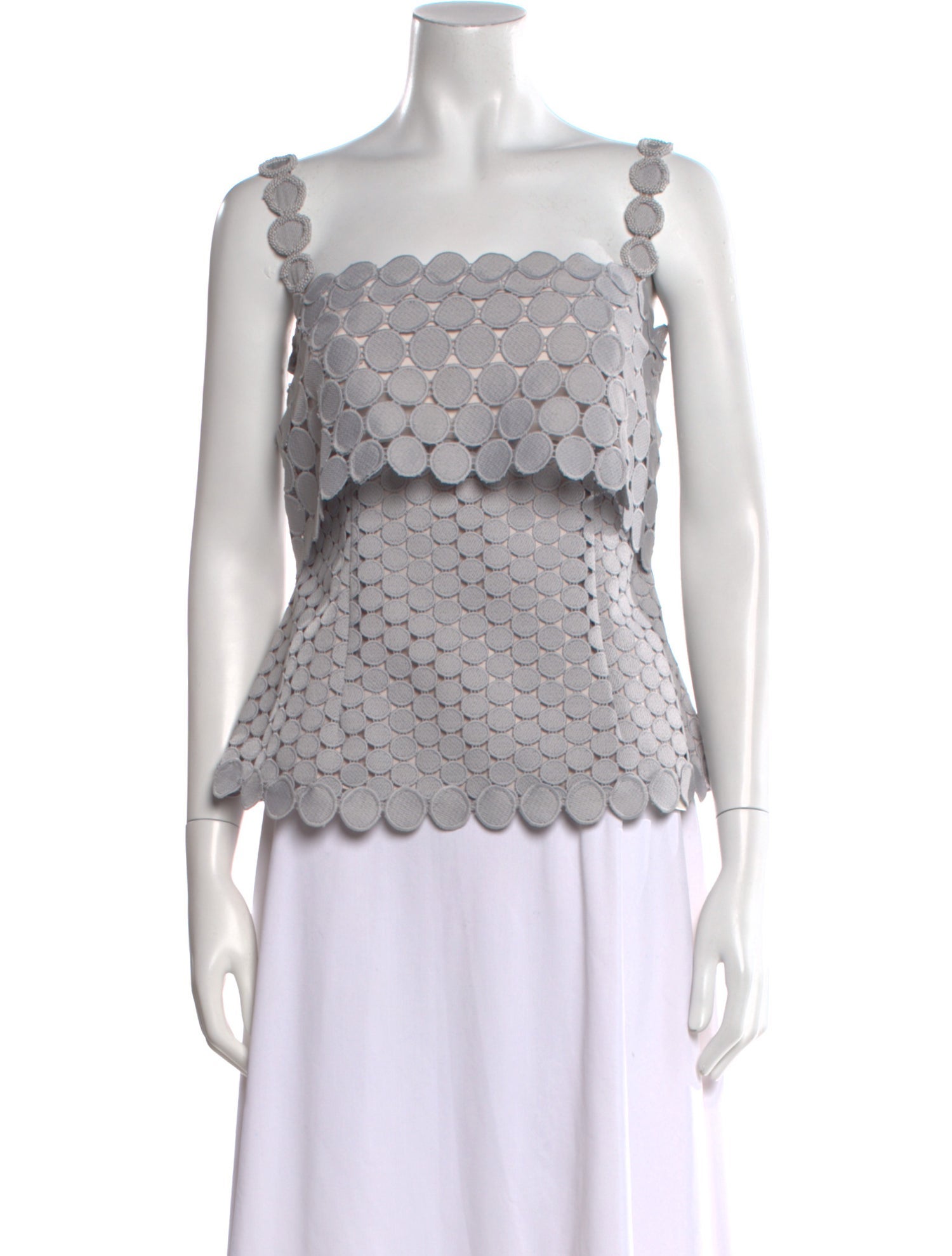 Rachel Gilbert Lace Pattern Square Neckline Crop Top