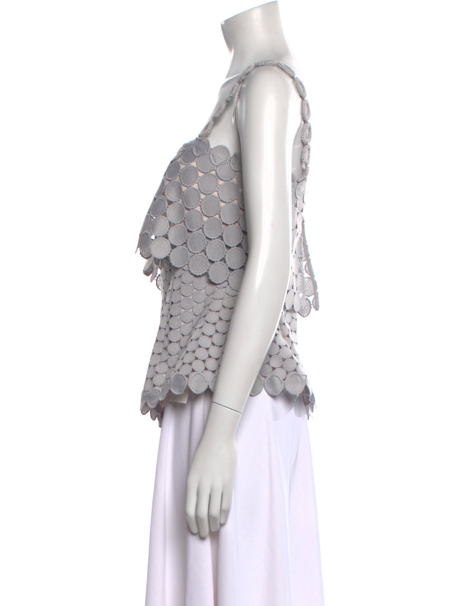 Rachel Gilbert Lace Pattern Square Neckline Crop Top