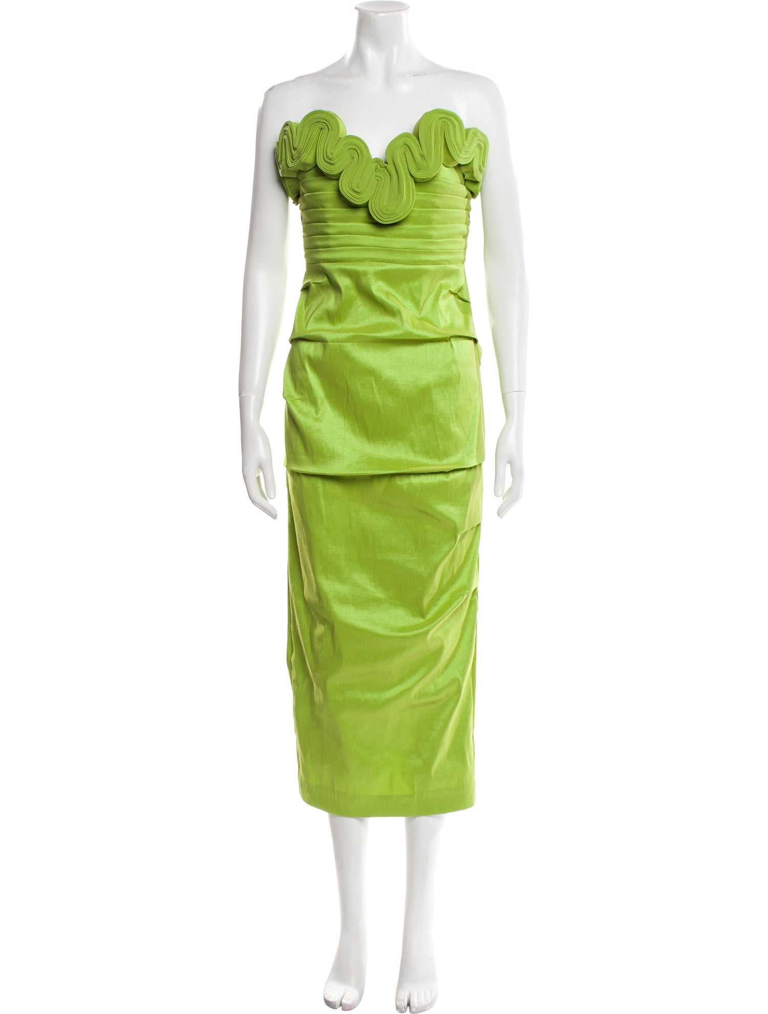 Rachel Gilbert Strapless Midi Length Dress w/ Tags