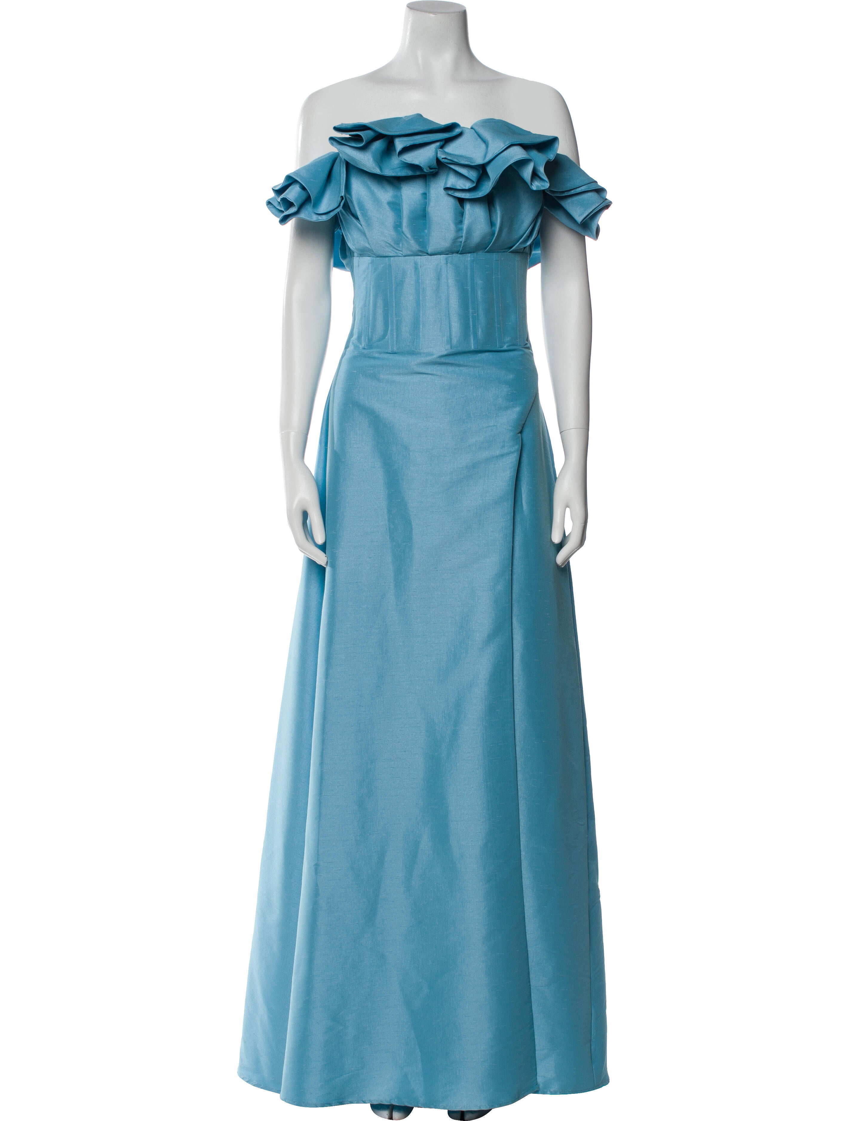 Rachel Gilbert Off-The-Shoulder Long Dress