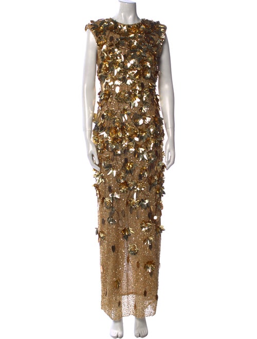 Rachel Gilbert Lace Pattern Long Dress